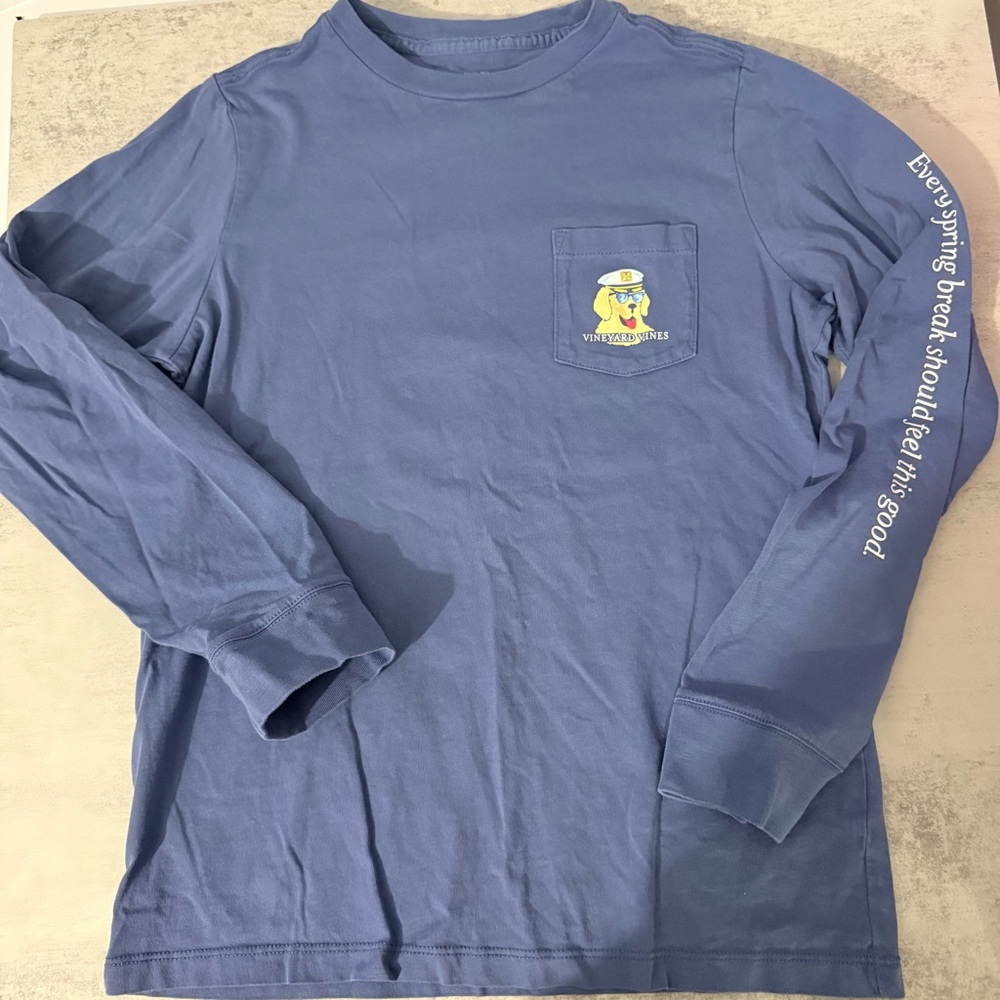 Vineyard Vines Youth Pawty Animal Golden Retriever Long Sleeve Tee